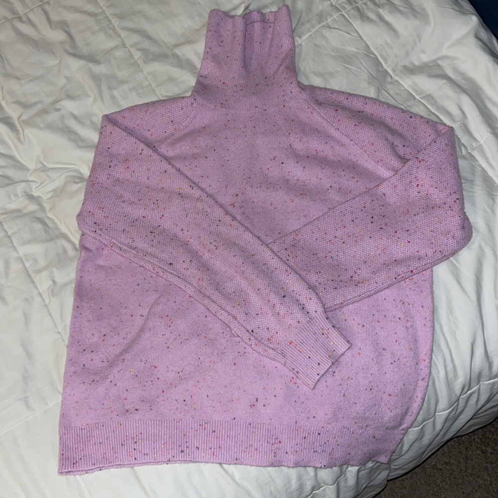 Brand New Loft pink flecked turtleneck sweater, size L